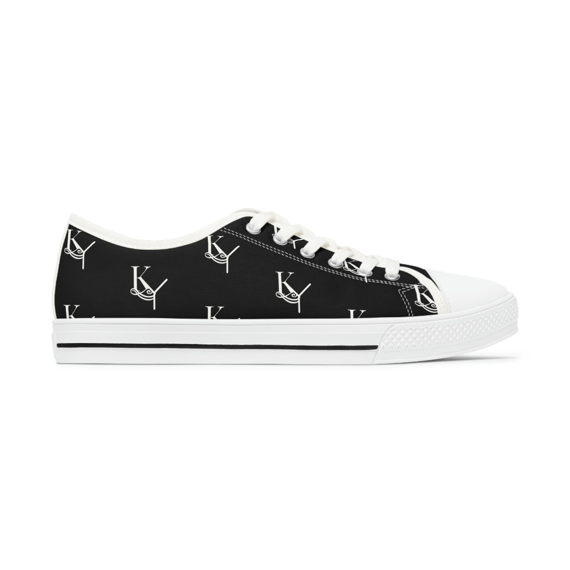 Women's Low Top Sneakers- Black and White