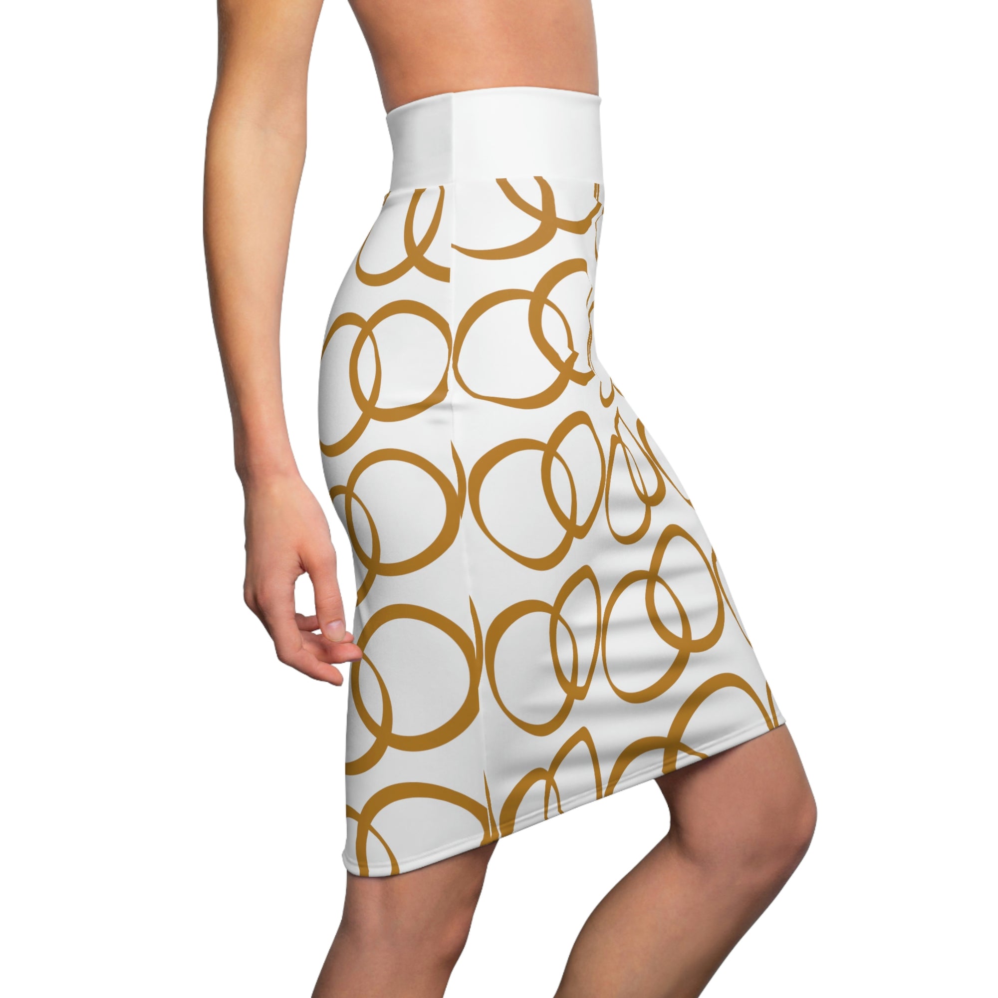 Women's and Gold Pencil Skirt