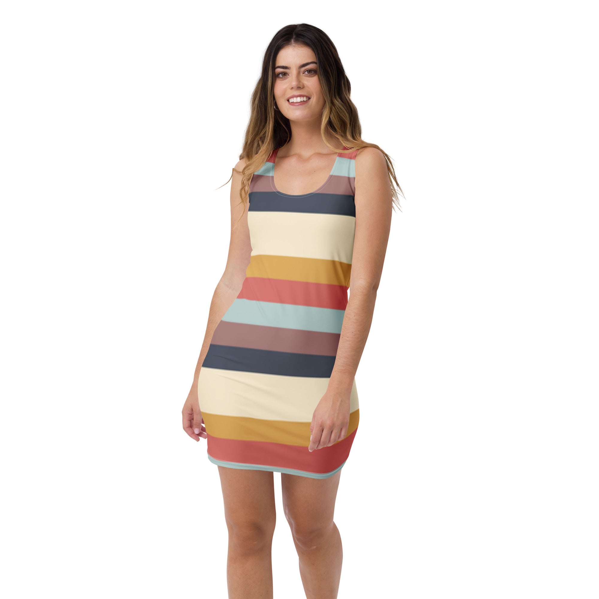 Multicolor Strip Bodycon Dress