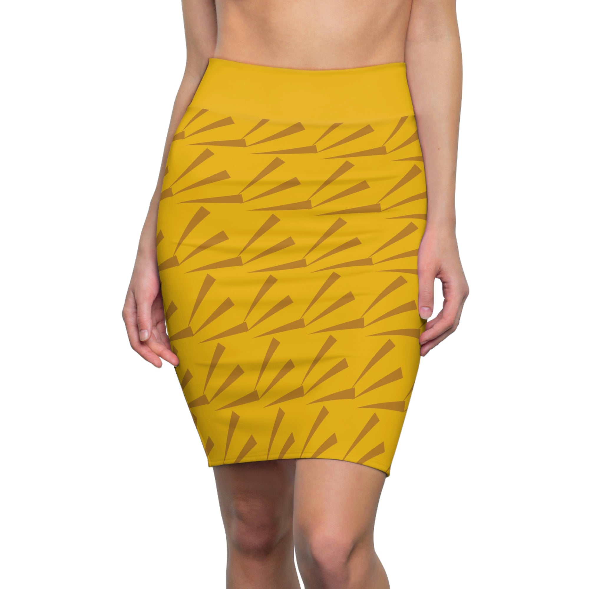Women's Pencil Skirt- Gold