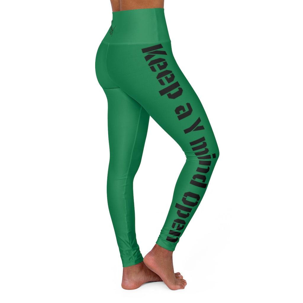 High Waisted Yoga Leggings- Green - KaymoA 
