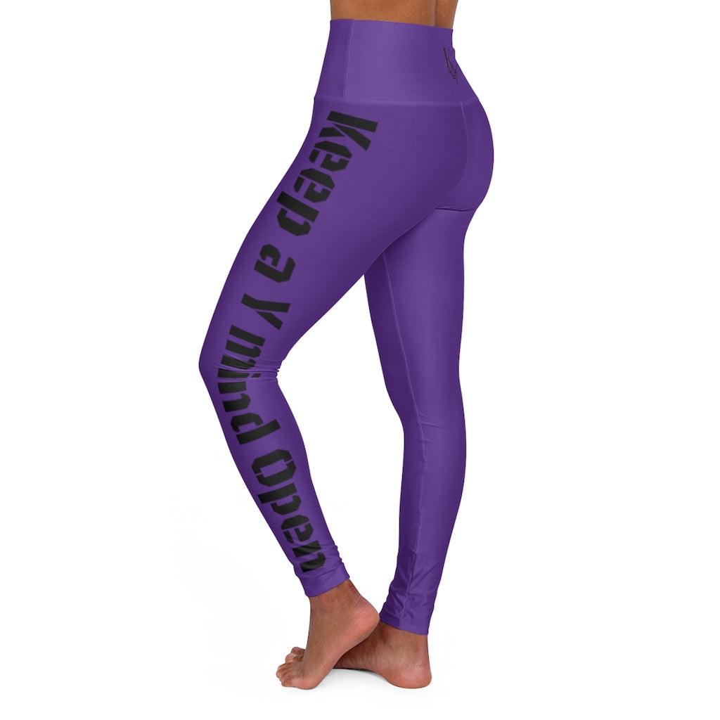 High Waisted Yoga Leggings- Purple - KaymoA 